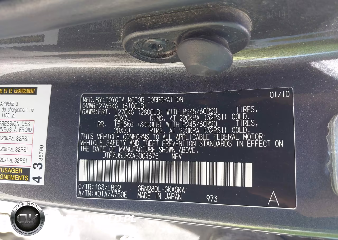 2010 Toyota 4Runner Limited V6 VIN:JTEZU5JRXA5004675 - 9