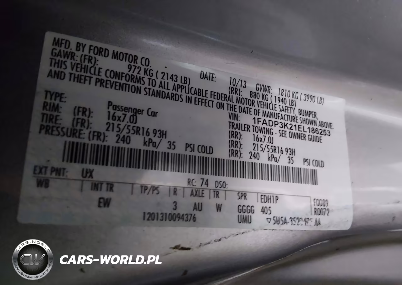 2014 Ford Focus Se VIN:1FADP3K21EL186253 - 9