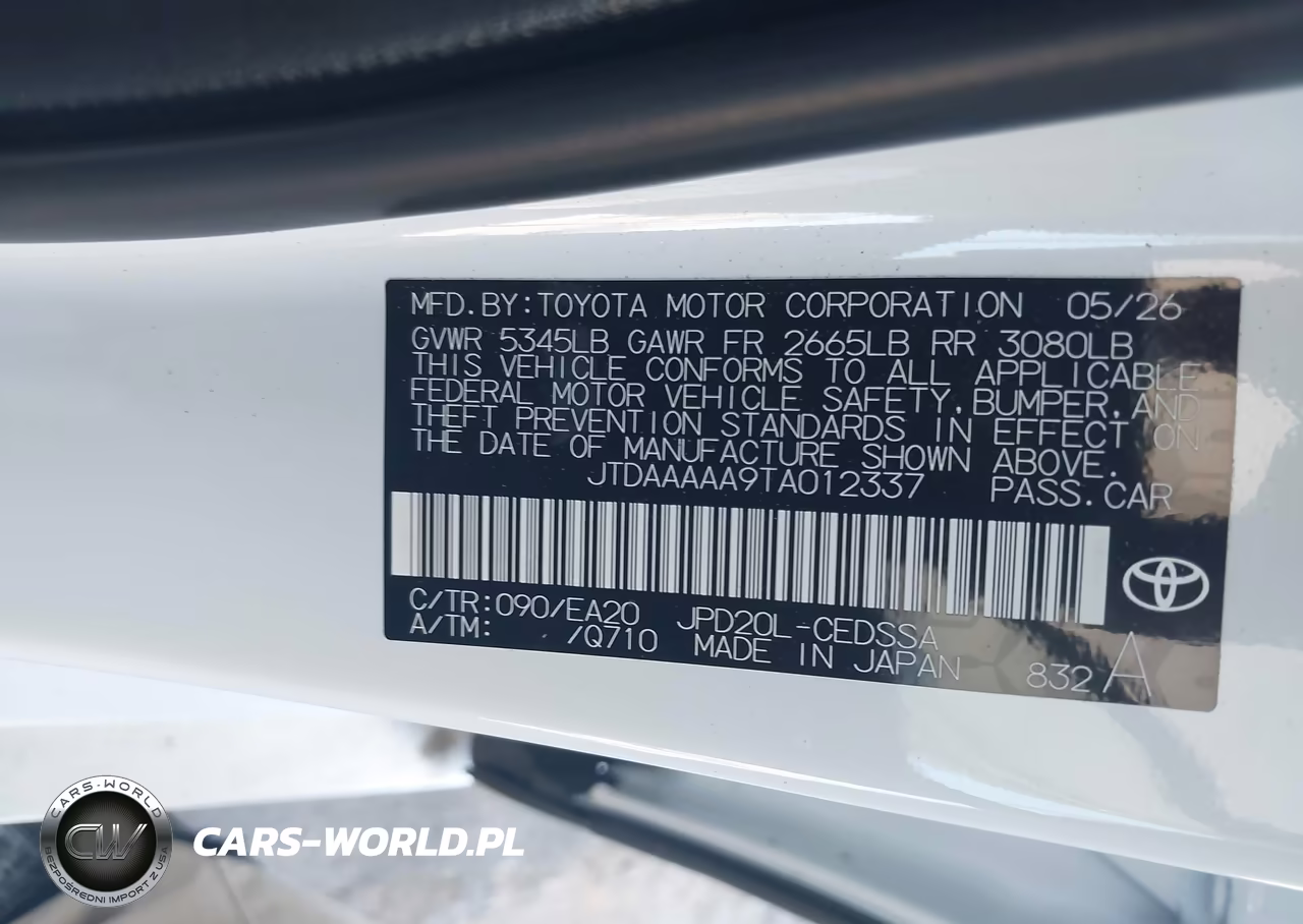 2026 Toyota Mirai Xle VIN:JTDAAAAA9TA012337 - 9