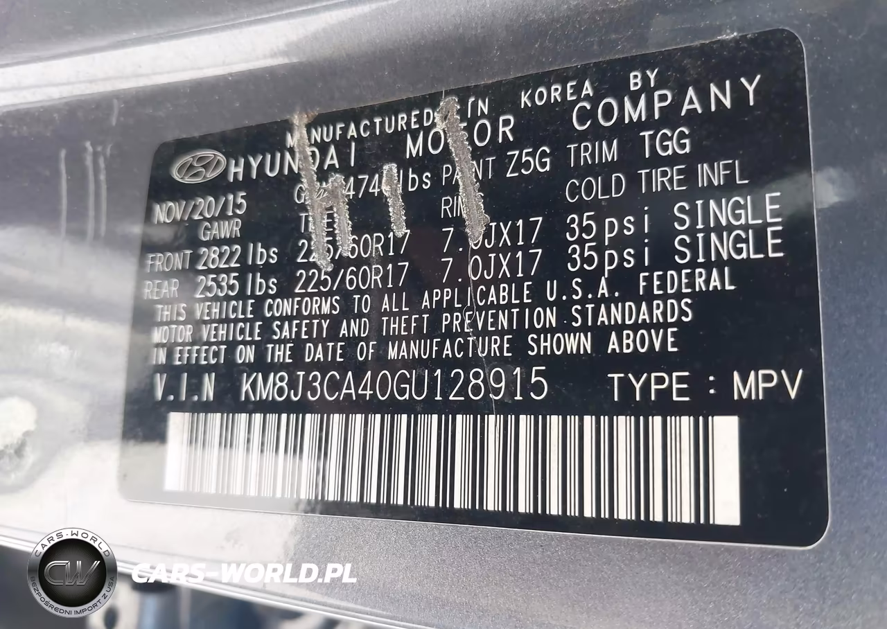 2016 Hyundai Tucson Se VIN:KM8J3CA40GU128915 - 9