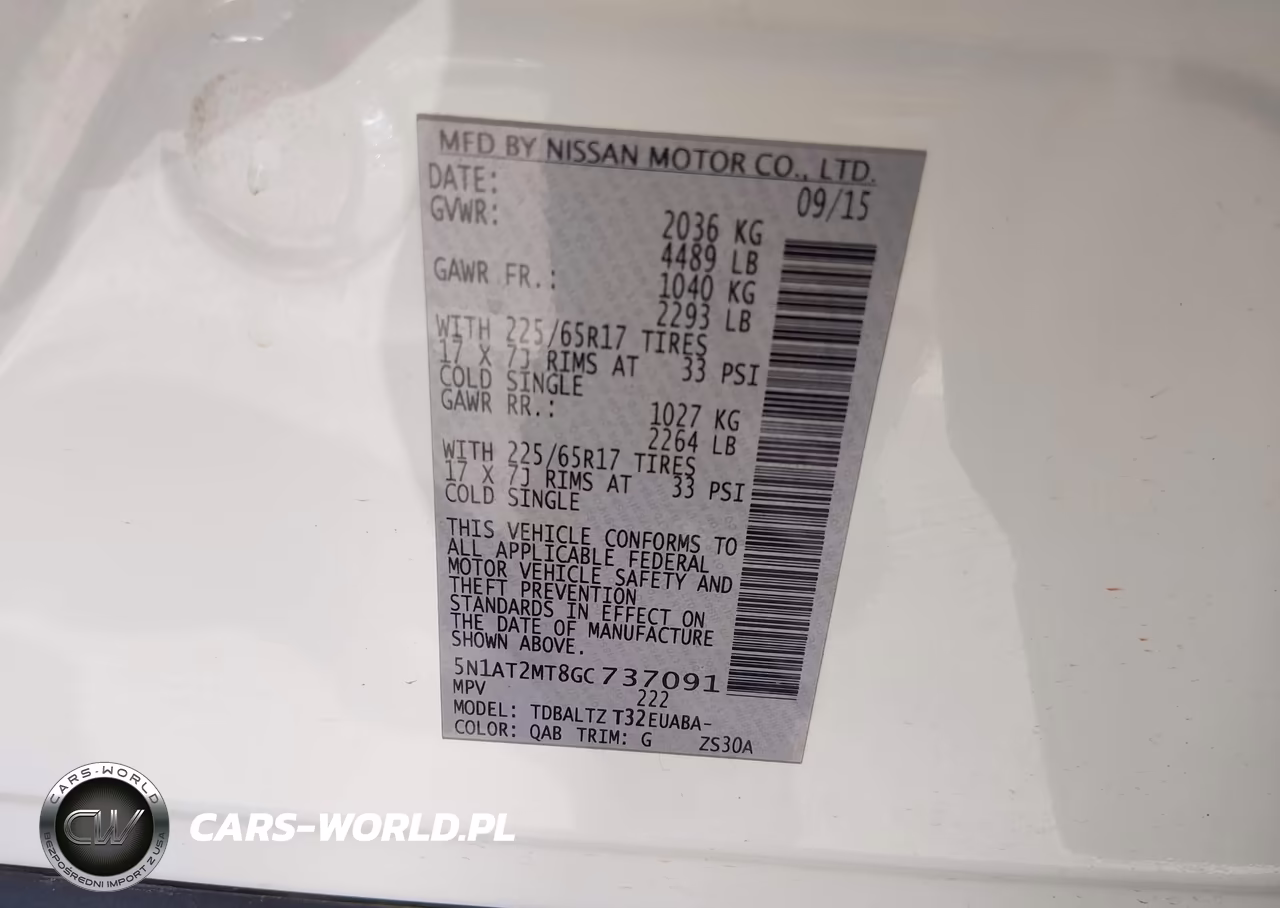 2016 Nissan Rogue Sv VIN:5N1AT2MT8GC737091 - 9