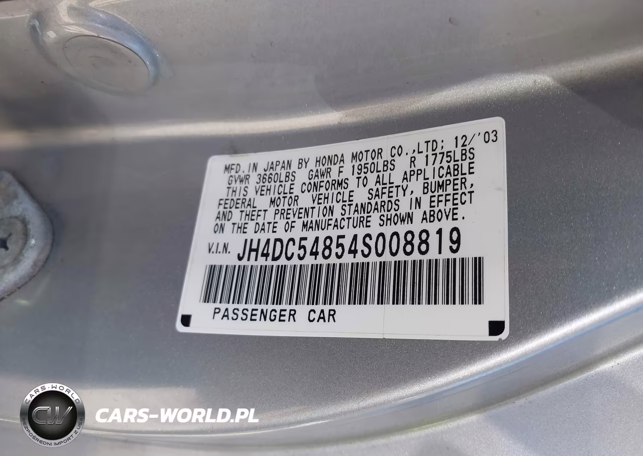 2004 Acura Rsx VIN:JH4DC54854S008819 - 9