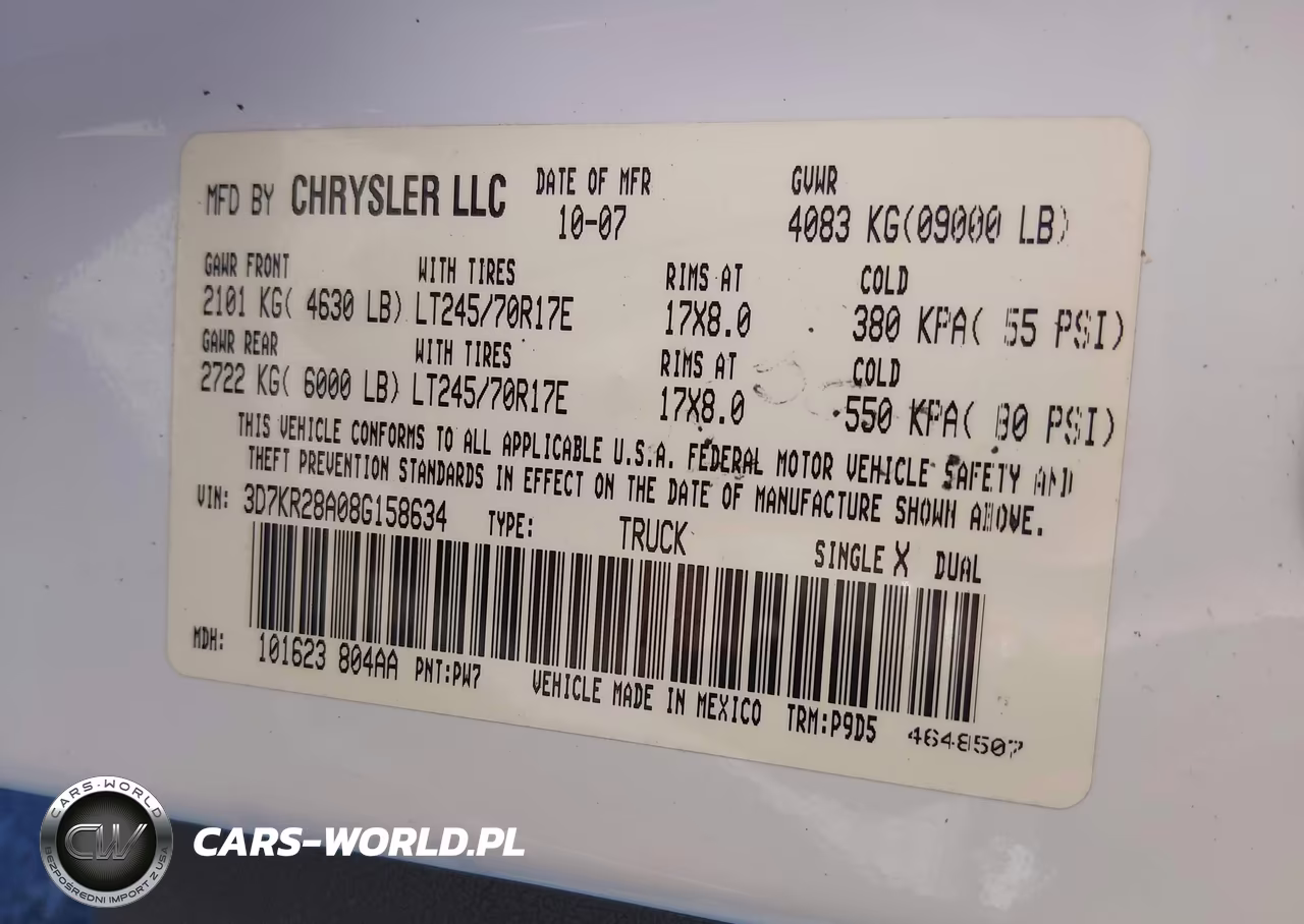 2008 Dodge Ram 2500 St-Sxt VIN:3D7KR28A08G158634 - 9