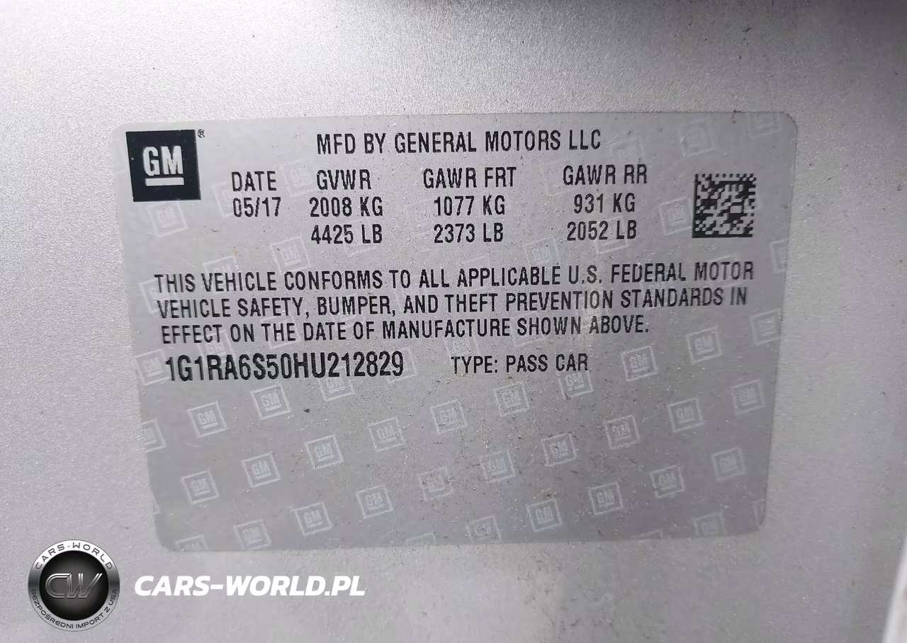 2017 Chevrolet Volt Lt VIN:1G1RA6S50HU212829 - 9
