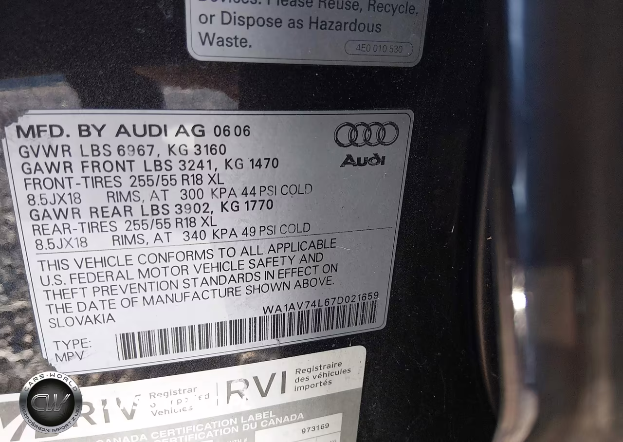 2007 Audi Q7 4.2 VIN:WA1AV74L67D021659 - 9