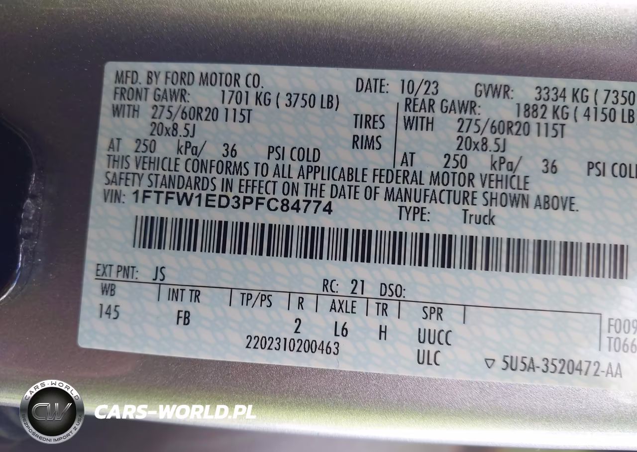 2023 Ford F-150 Xlt VIN:1FTFW1ED3PFC84774 - 9