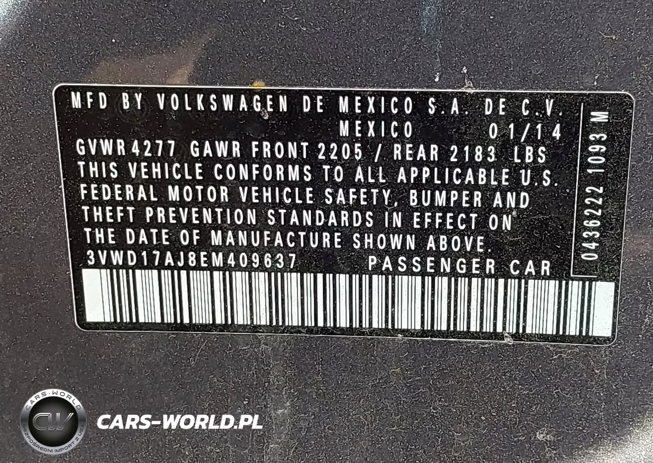 2014 Volkswagen Jetta 1.8T Se VIN:3VWD17AJ8EM409637 - 9