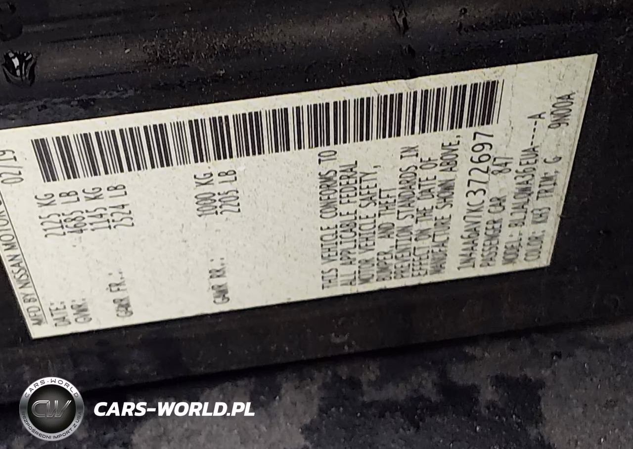 2019 Nissan Maxima 3.5 S VIN:1N4AA6AV7KC372697 - 9