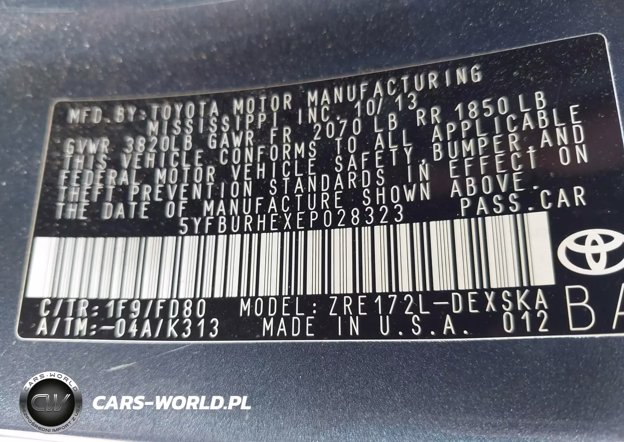 2014 Toyota Corolla S Plus VIN:5YFBURHEXEP028323 - 9