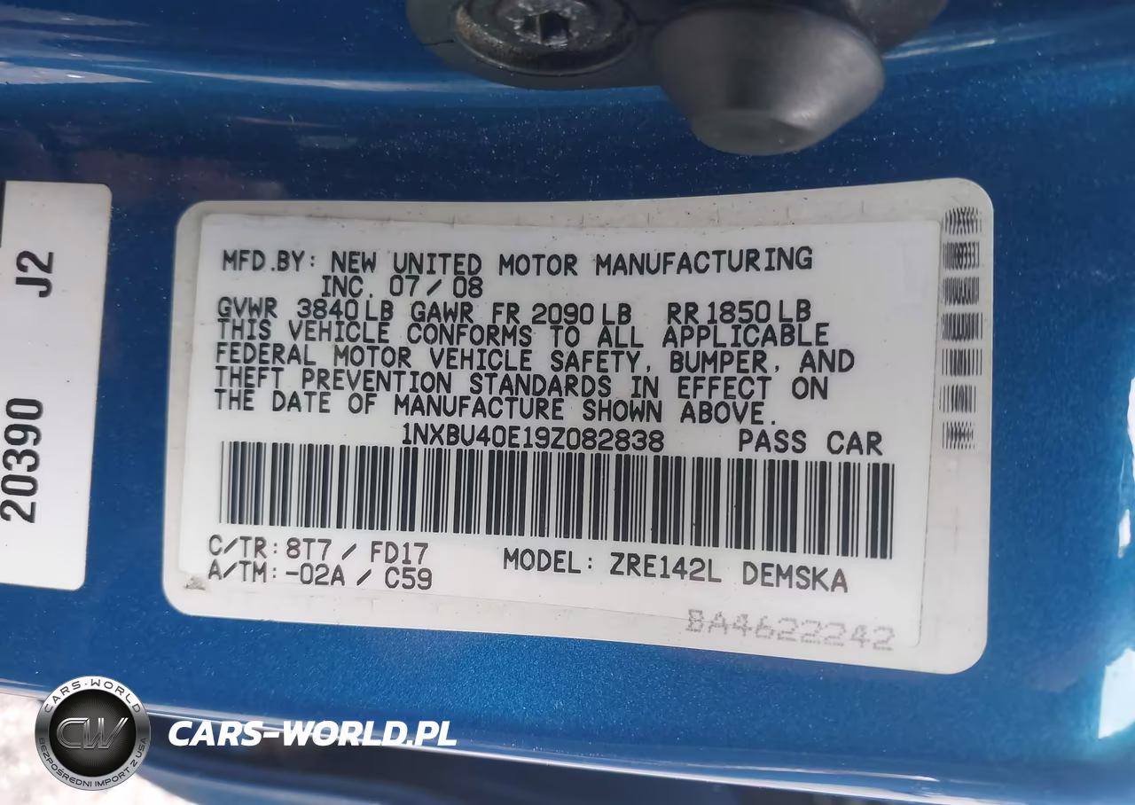 2009 Toyota Corolla S VIN:1NXBU40E19Z082838 - 9