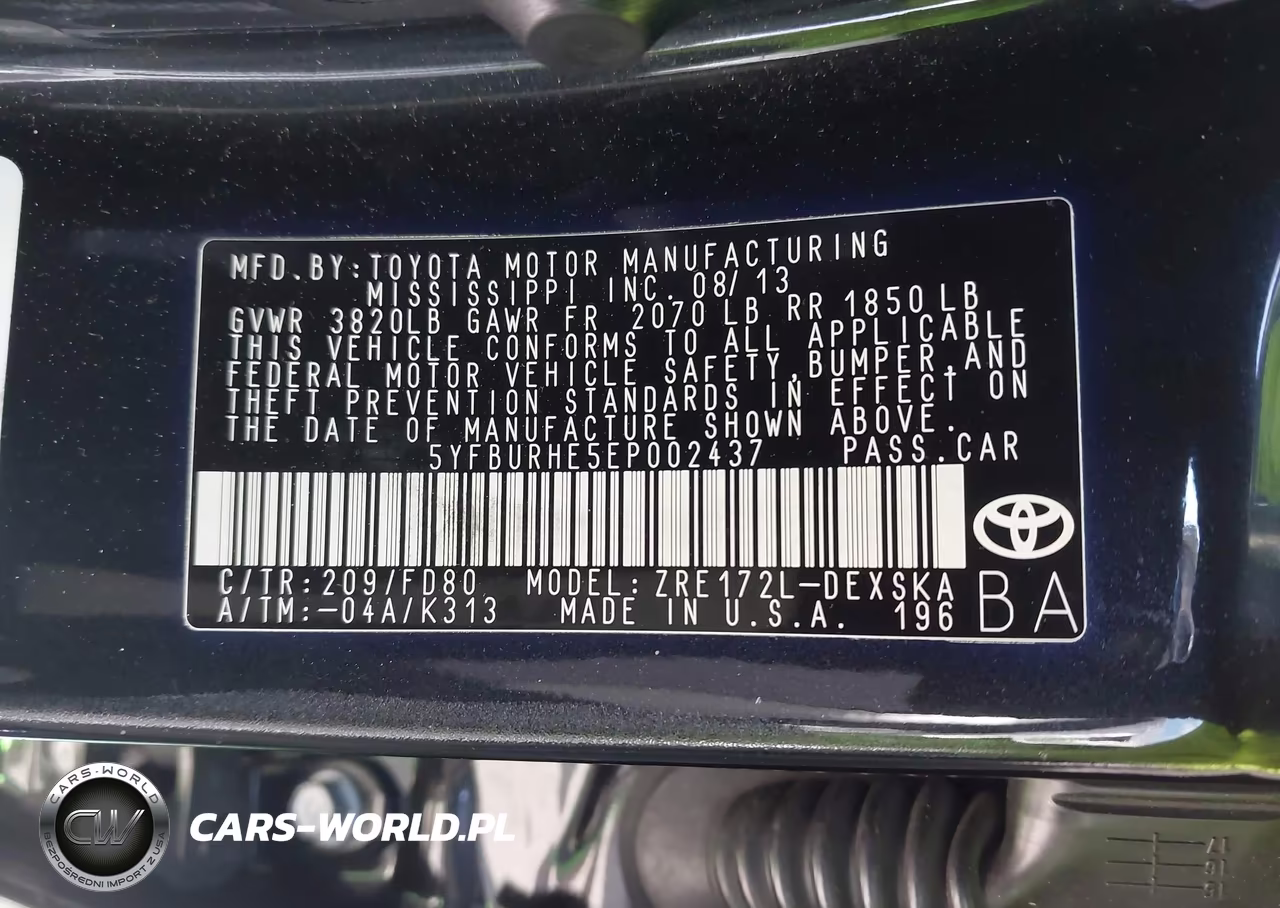 2014 Toyota Corolla S Plus VIN:5YFBURHE5EP002437 - 9