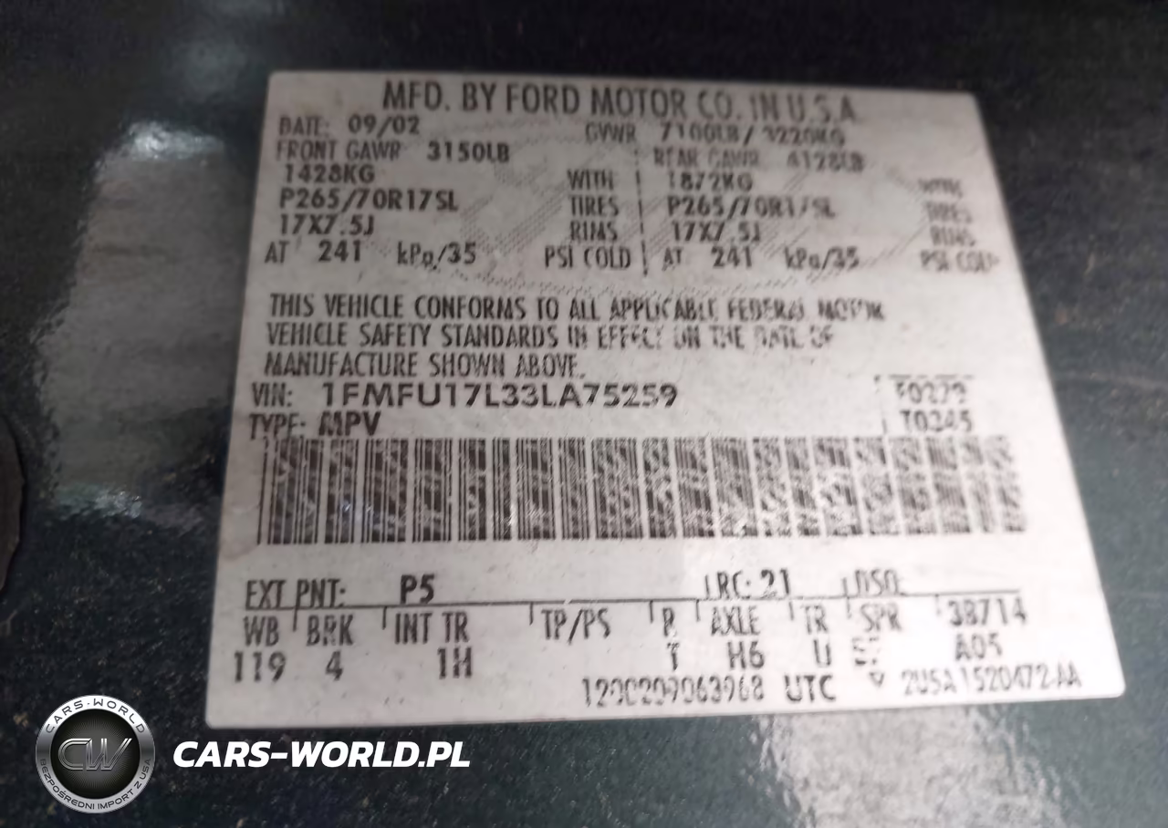2003 Ford Expedition Eddie Bauer VIN:1FMFU17L33LA75259 - 9