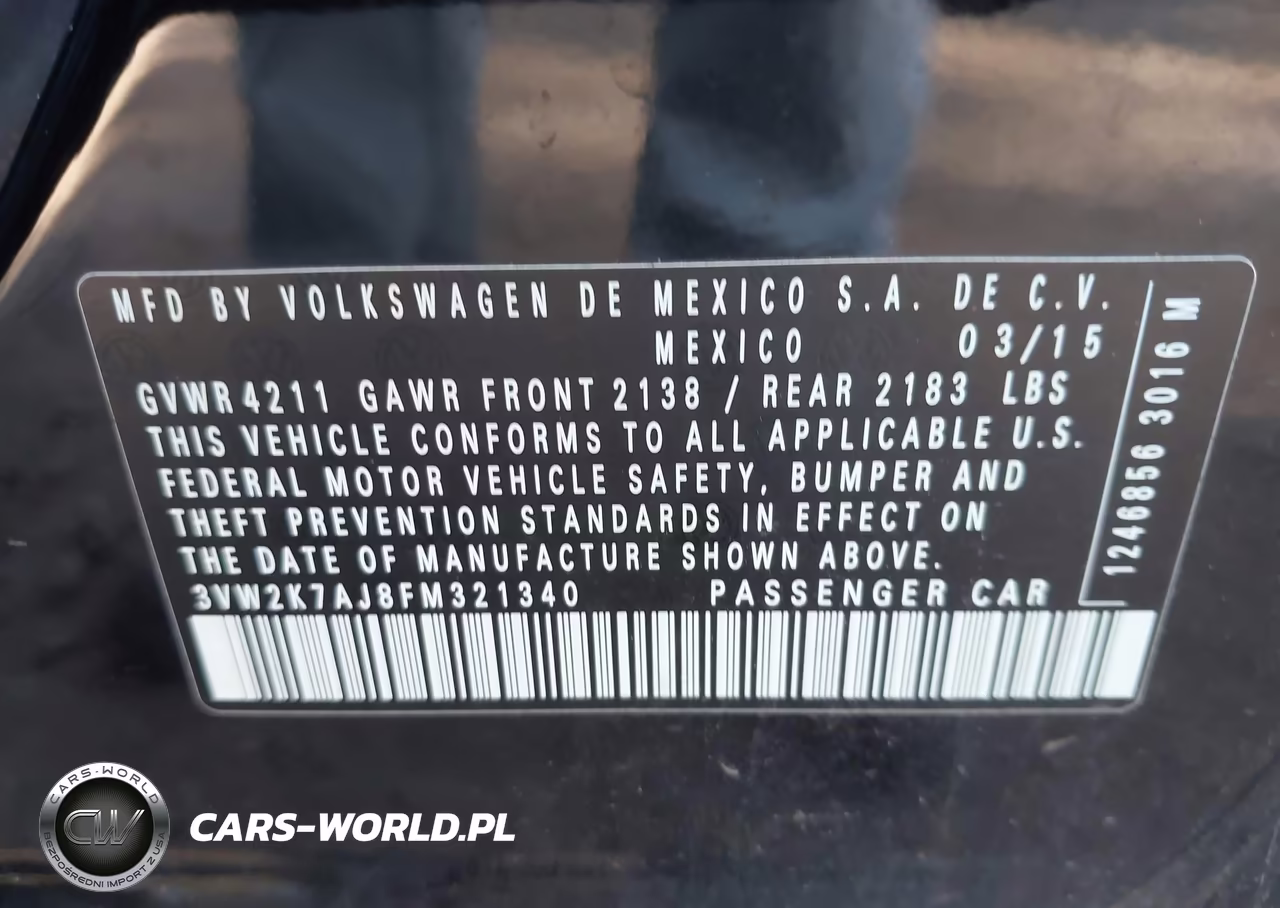 2015 Volkswagen Jetta Base VIN:3VW2K7AJ8FM321340 - 9