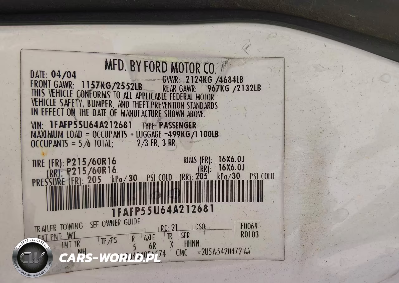 2004 Ford Taurus Ses VIN:1FAFP55U64A212681 - 9