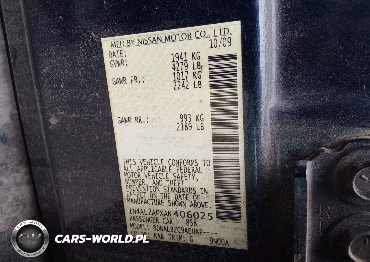 2010 Nissan Altima 2.5 S VIN:1N4AL2APXAN406025 - 9