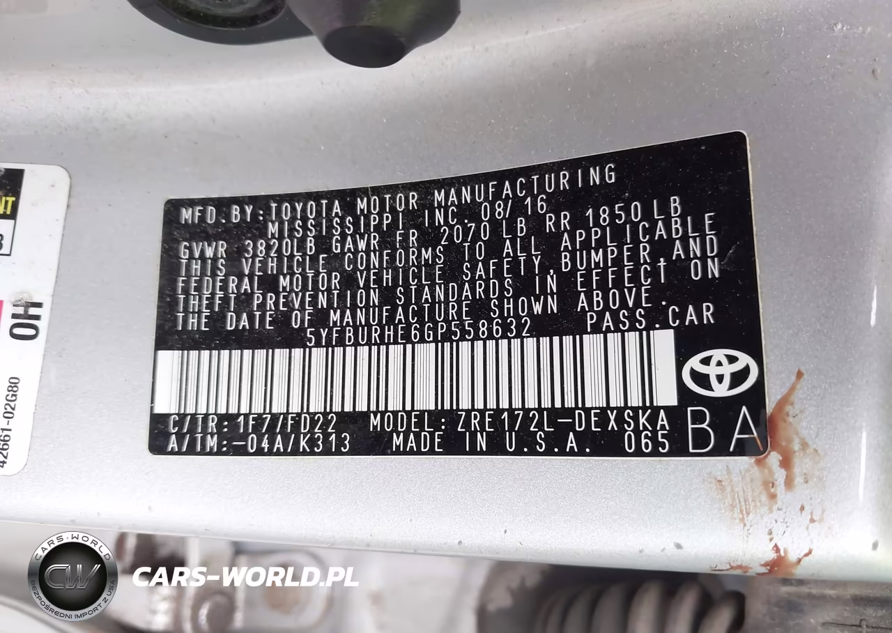 2016 Toyota Corolla S Plus VIN:5YFBURHE6GP558632 - 9