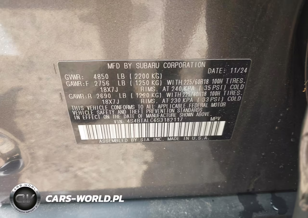 2025 Subaru Outback Onyx Edition VIN:4S4BTALC6S3182117 - 9