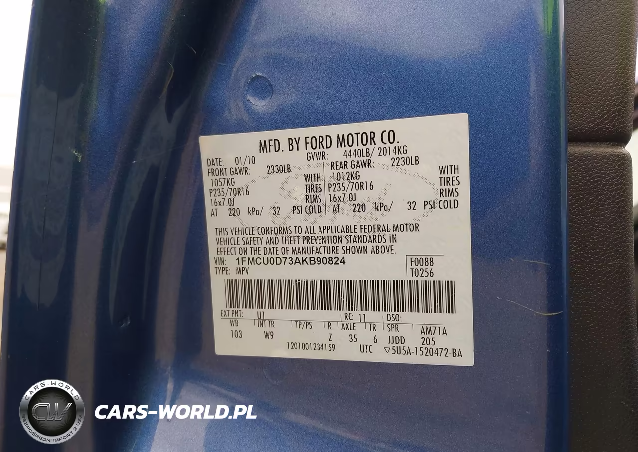 2010 Ford Escape Xlt VIN:1FMCU0D73AKB90824 - 9