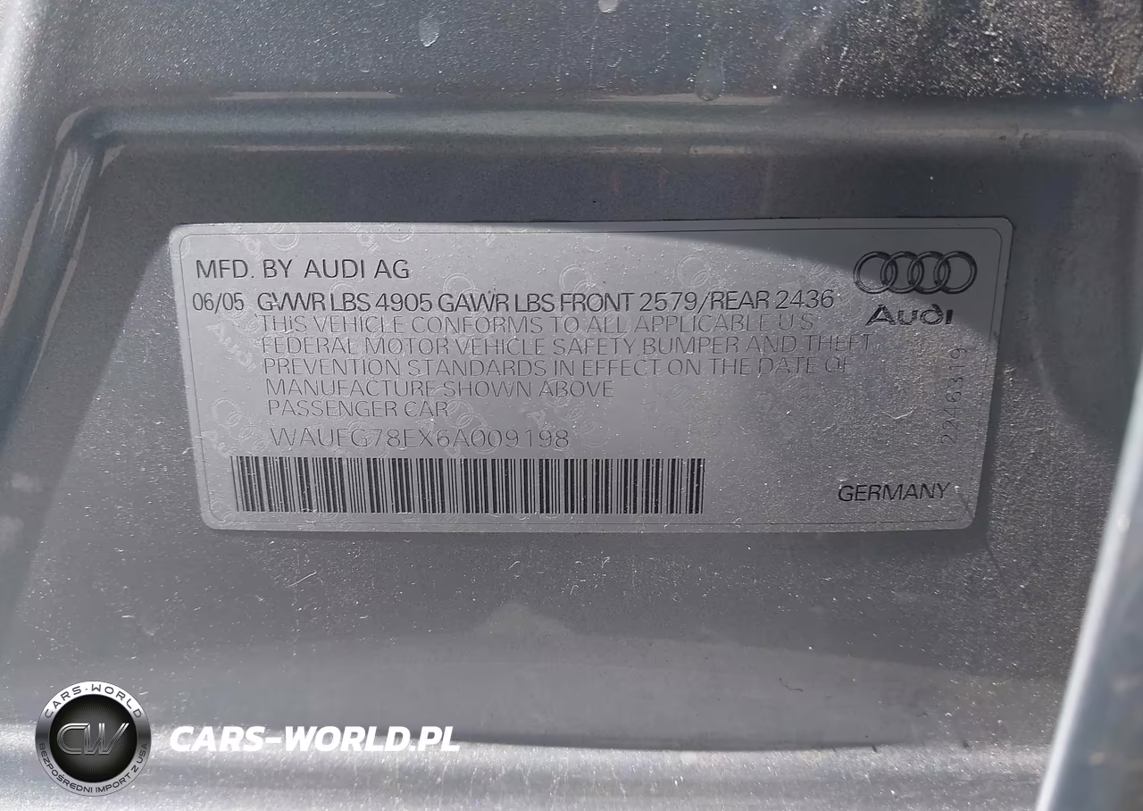 2006 Audi A4 3.2 VIN:WAUEG78EX6A009198 - 9