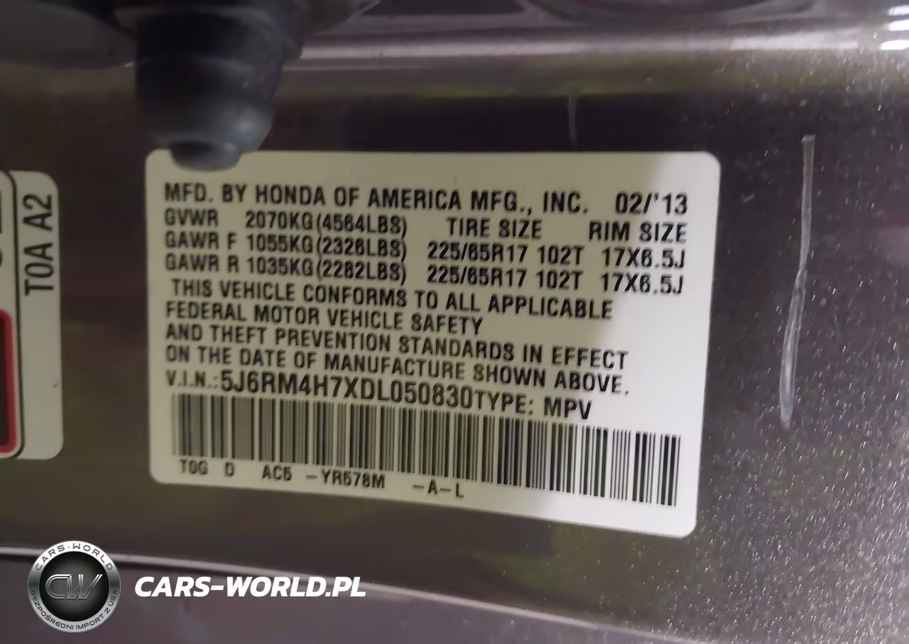 2013 Honda Cr-V Ex-L VIN:5J6RM4H7XDL050830 - 9