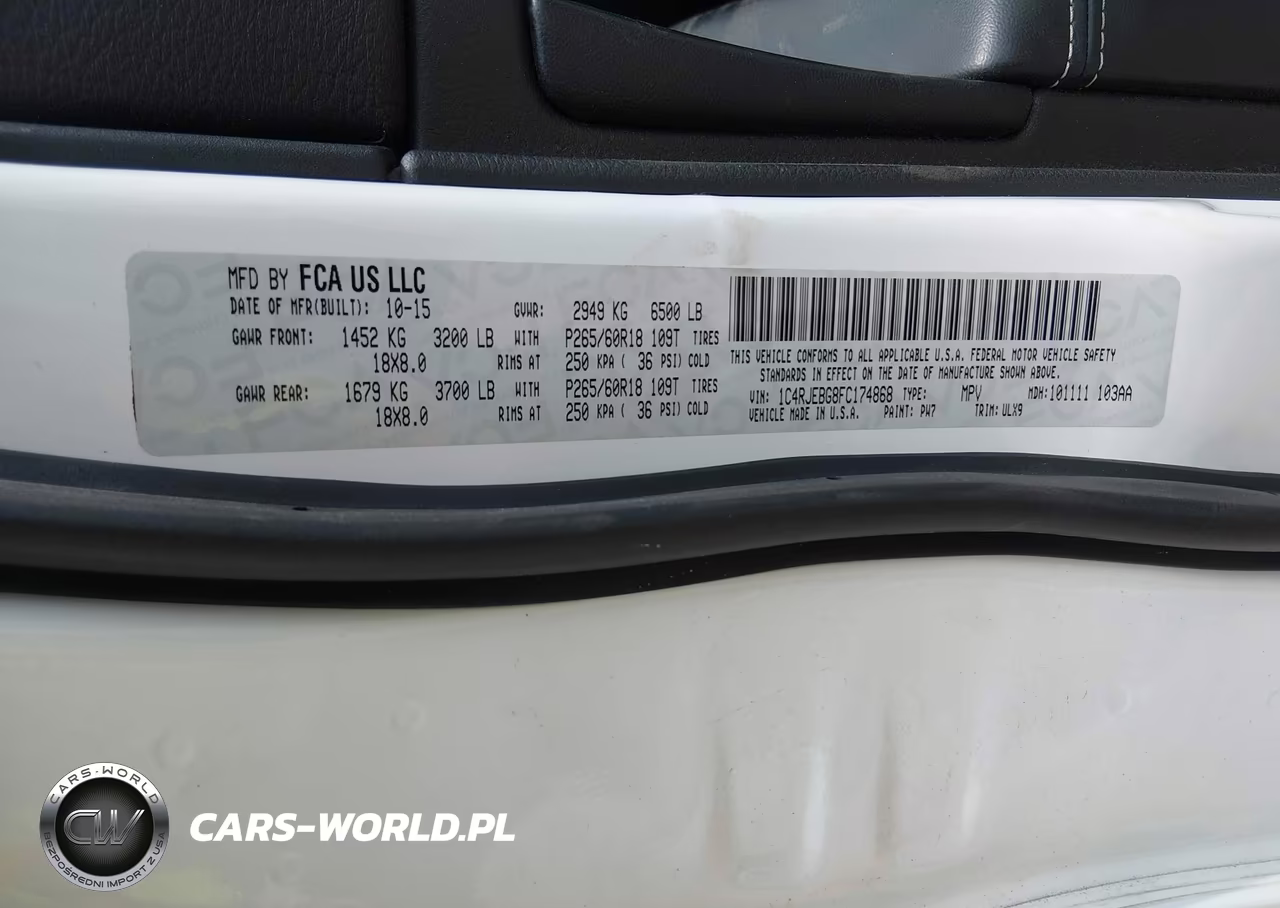 2015 Jeep Grand Cherokee Limited VIN:1C4RJEBG8FC174868 - 9