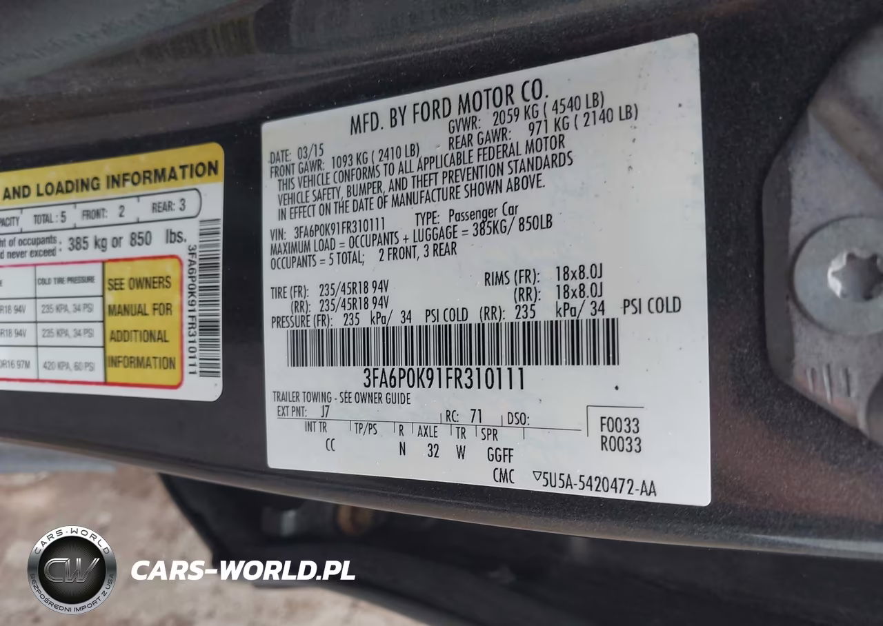 2015 Ford Fusion Titanium VIN:3FA6P0K91FR310111 - 9