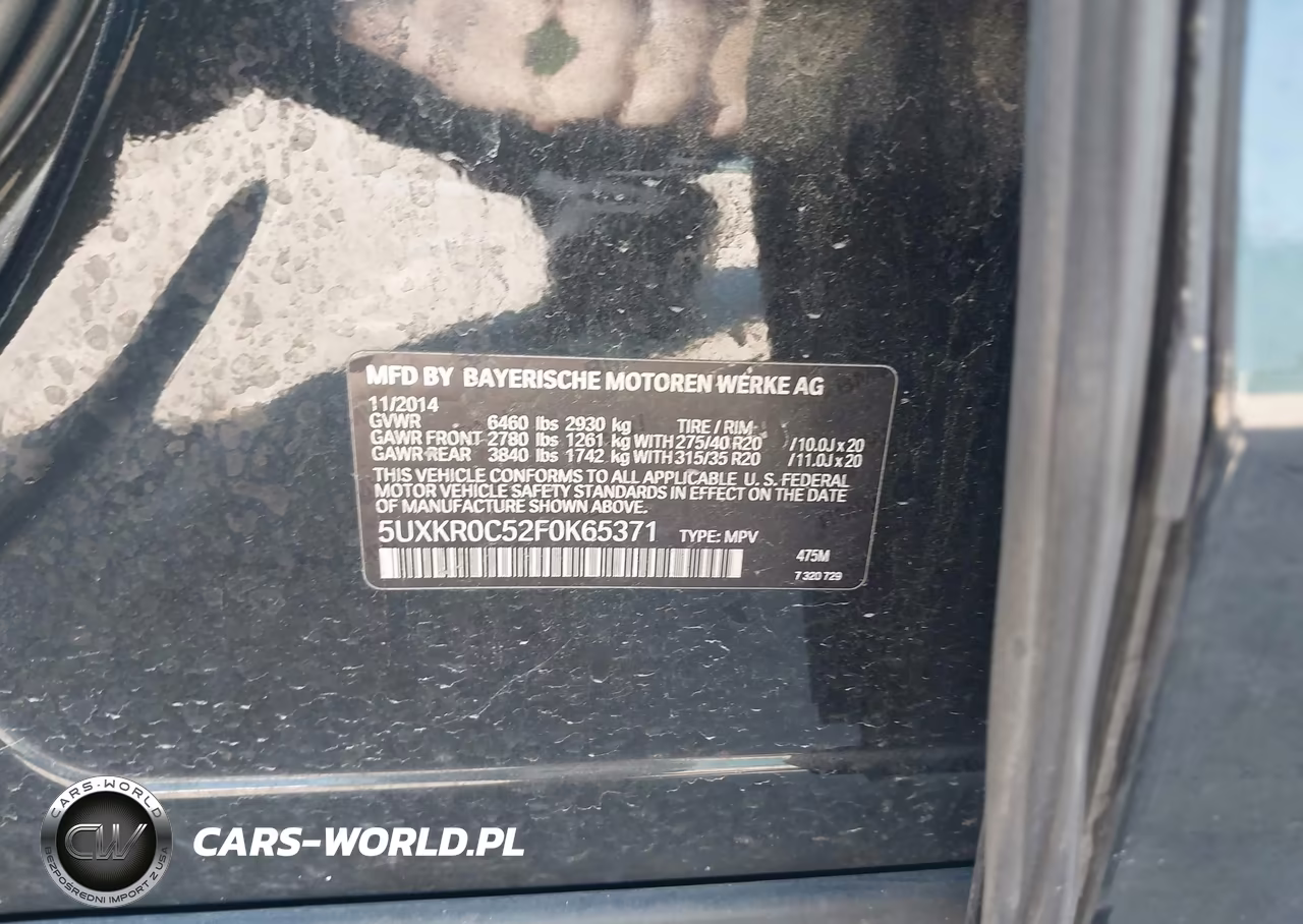 2015 BMW X5 xDrive35I VIN:5UXKR0C52F0K65371 - 9