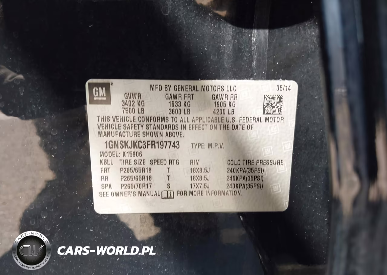 2015 Chevrolet Suburban Lt VIN:1GNSKJKC3FR197743 - 9