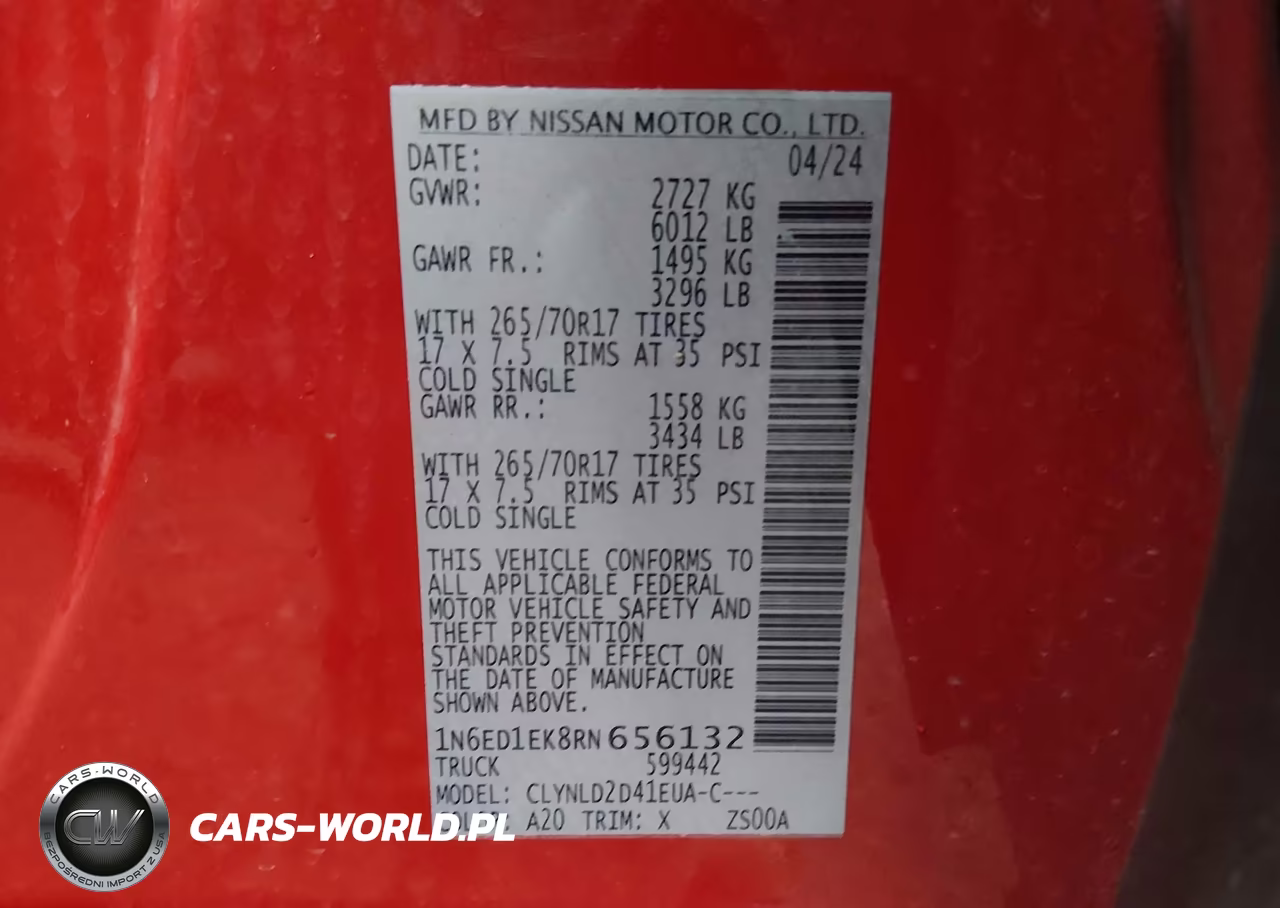 2024 Nissan Frontier Pro-4X 4X4 VIN:1N6ED1EK8RN656132 - 9