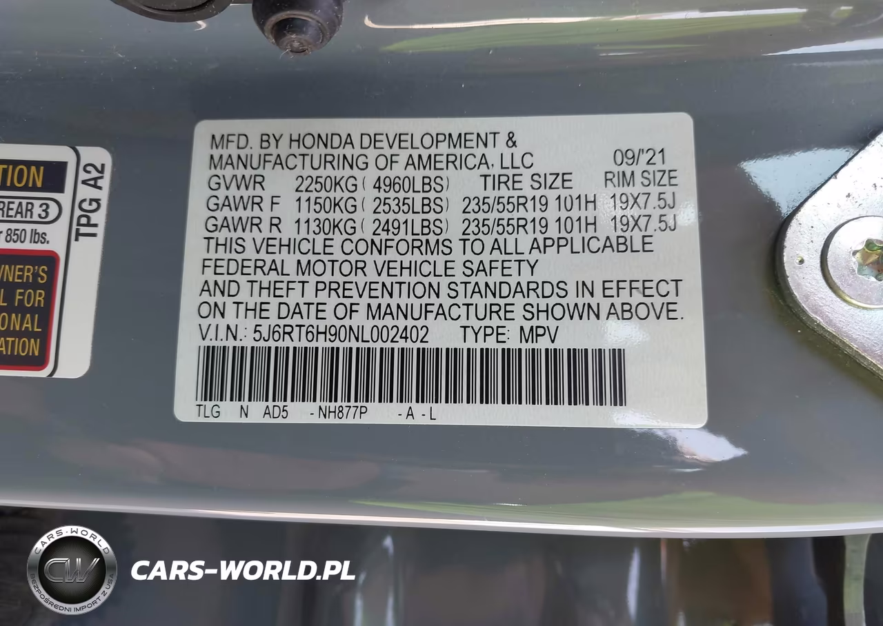 2022 Honda Cr-V Hybrid Touring VIN:5J6RT6H90NL002402 - 9