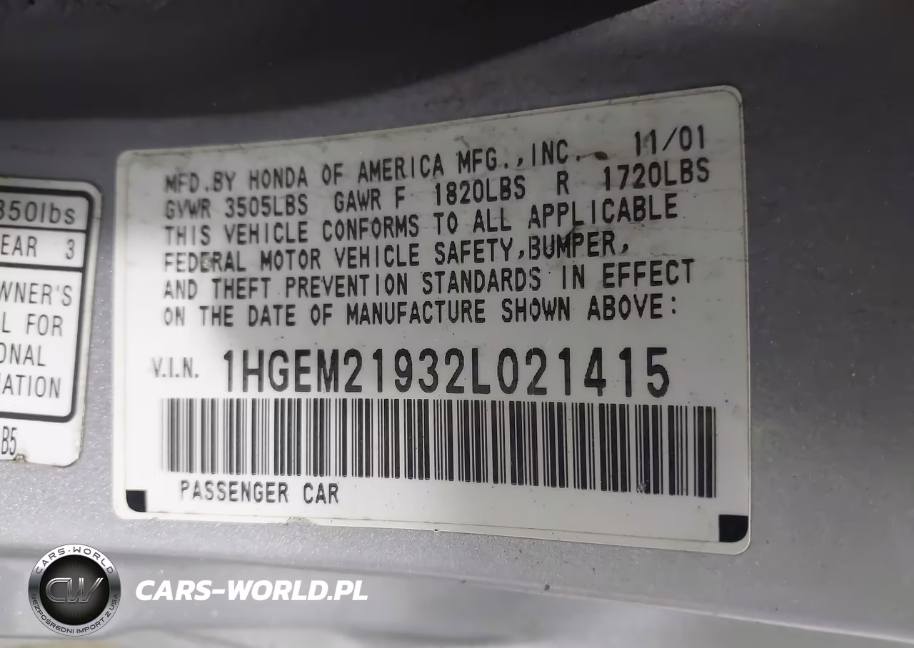 2002 Honda Civic Ex VIN:1HGEM21932L021415 - 9