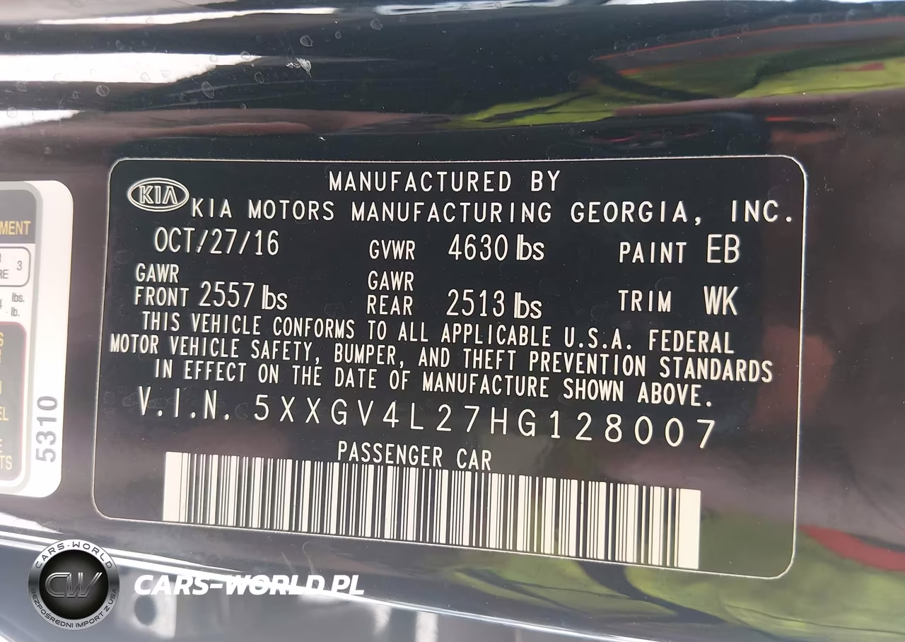 2017 Kia Optima VIN:5XXGV4L27HG128007 - 9