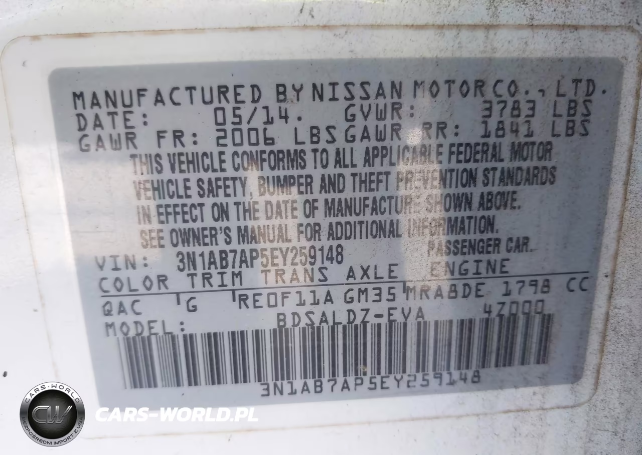 2014 Nissan Sentra Fe+ S-Fe+ Sv-S-Sl-Sr-Sv VIN:3N1AB7AP5EY259148 - 9