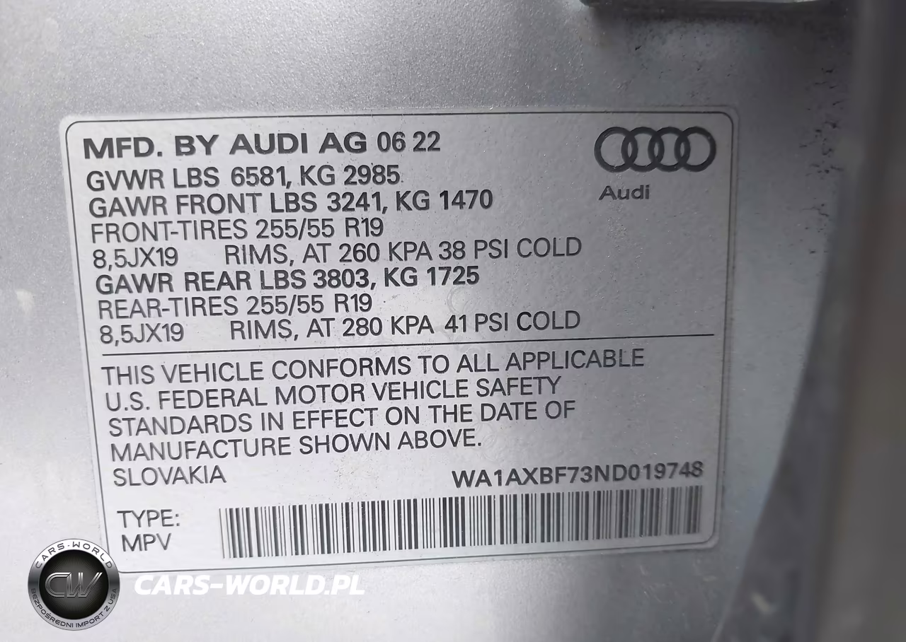 2022 Audi Q7 Premium 55 Tfsi Quattro Tiptronic VIN:WA1AXBF73ND019748 - 9
