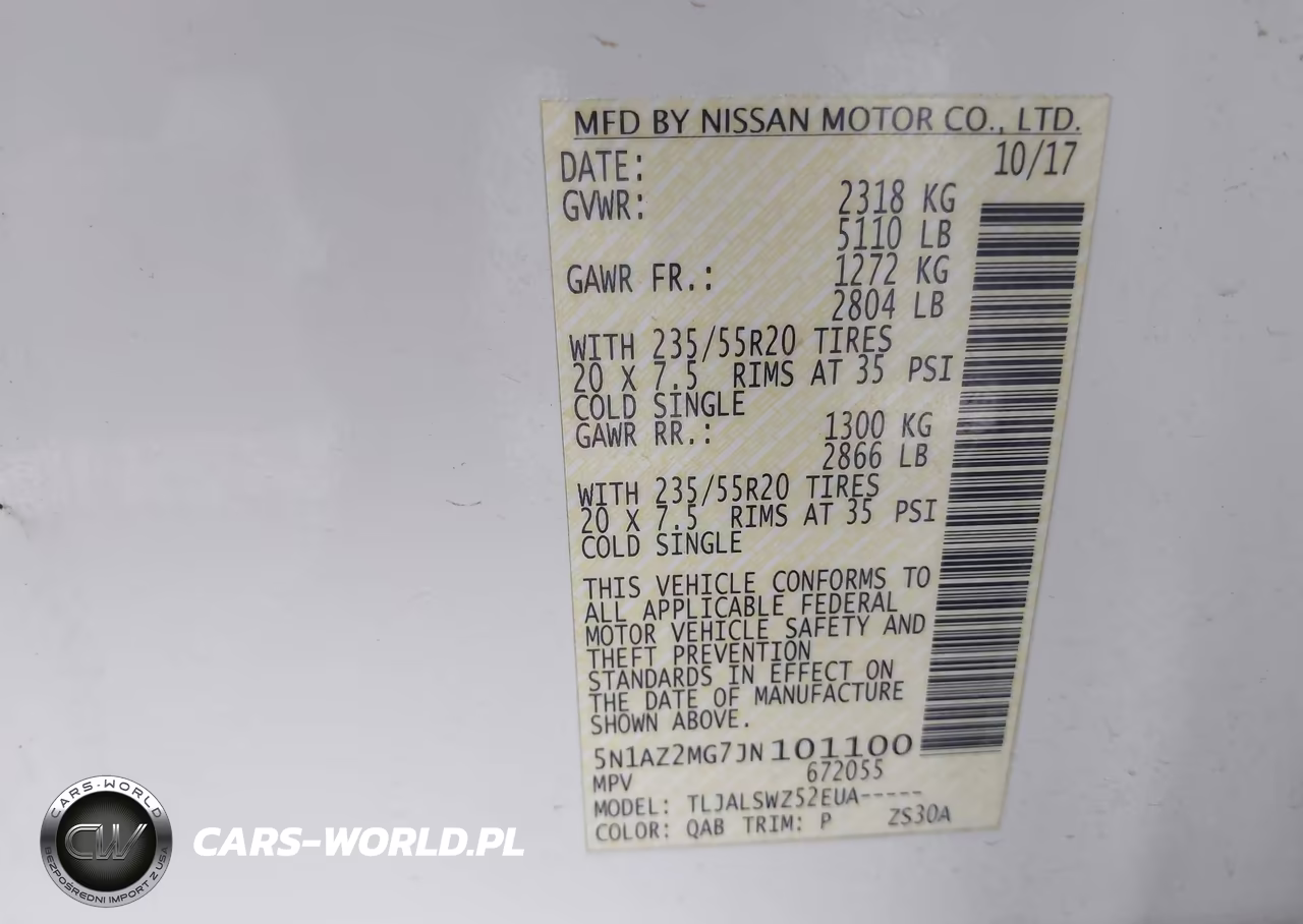 2018 Nissan Murano Platinum VIN:5N1AZ2MG7JN101100 - 9