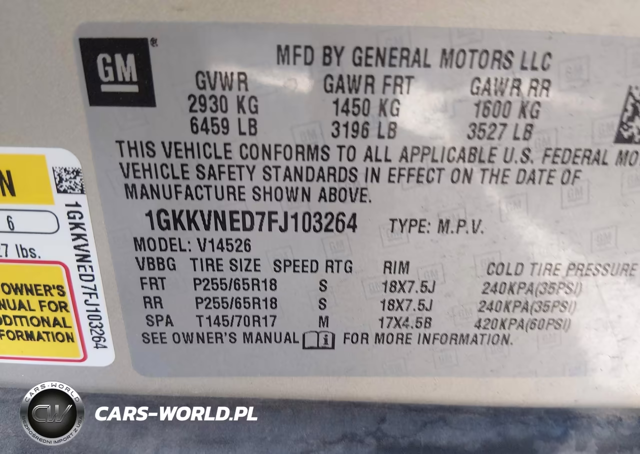 2015 GMC Acadia Sle-1 VIN:1GKKVNED7FJ103264 - 9