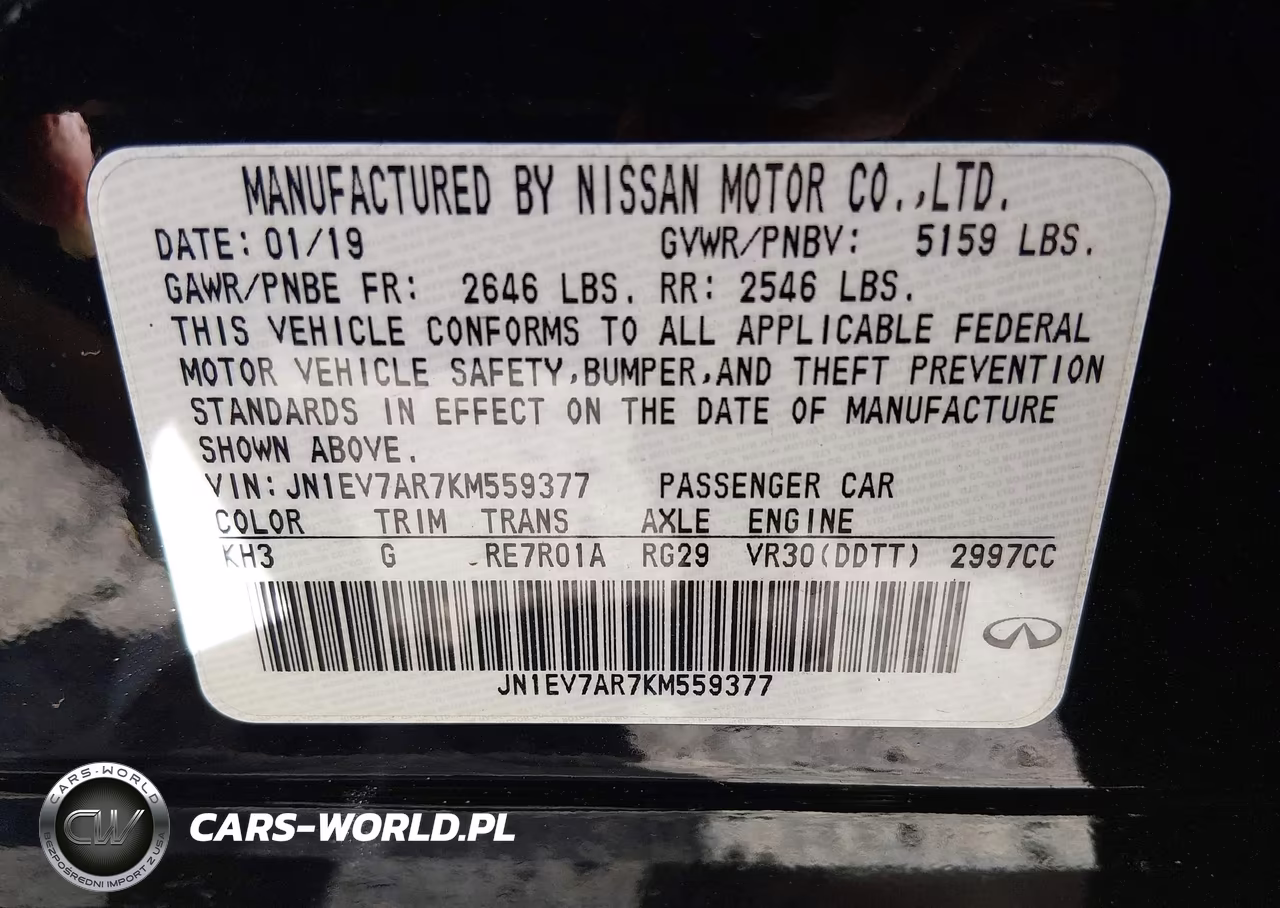 2019 Infiniti Q50 3.0T Luxe VIN:JN1EV7AR7KM559377 - 9