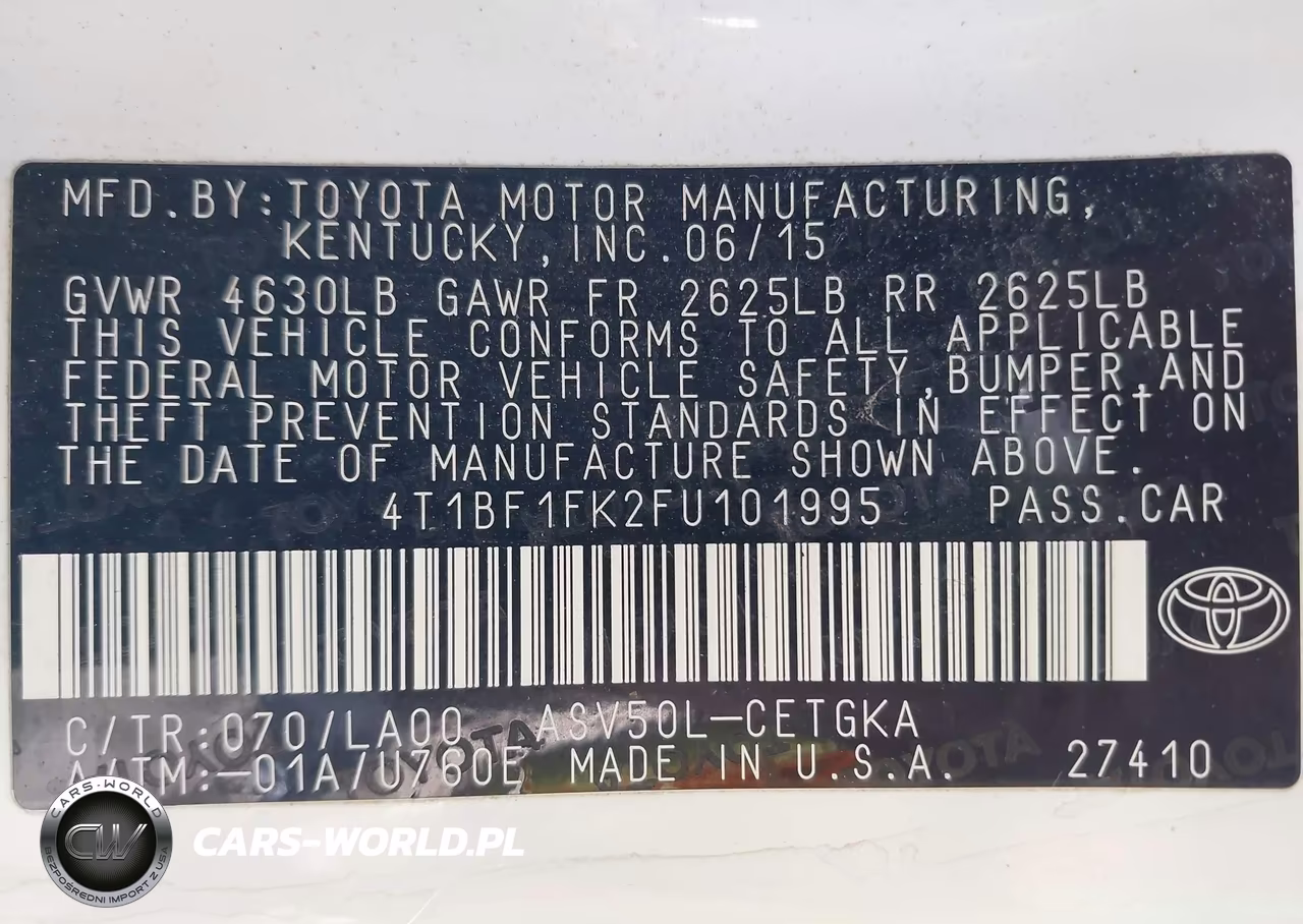 2015 Toyota Camry Xle VIN:4T1BF1FK2FU101995 - 9