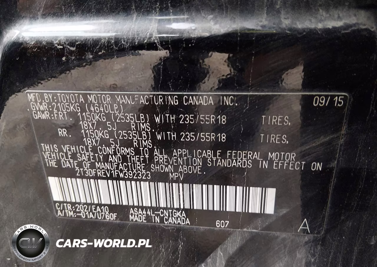 2015 Toyota Rav4 Limited VIN:2T3DFREV1FW392323 - 9