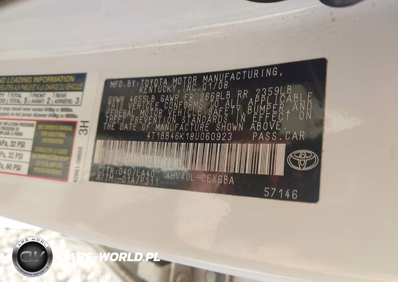 2008 Toyota Camry Hybrid VIN:4T1BB46K18U060923 - 9