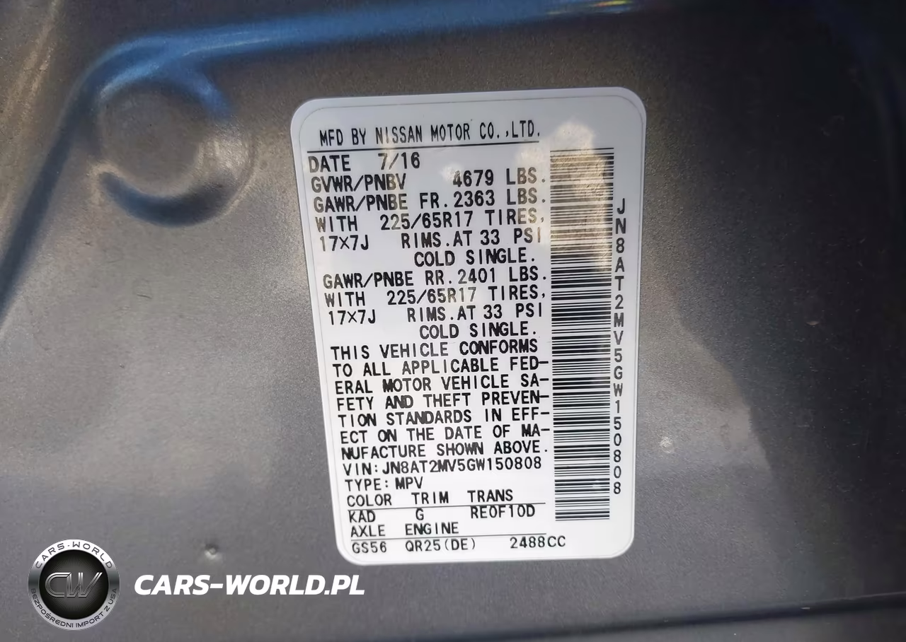 2016 Nissan Rogue S VIN:JN8AT2MV5GW150808 - 9