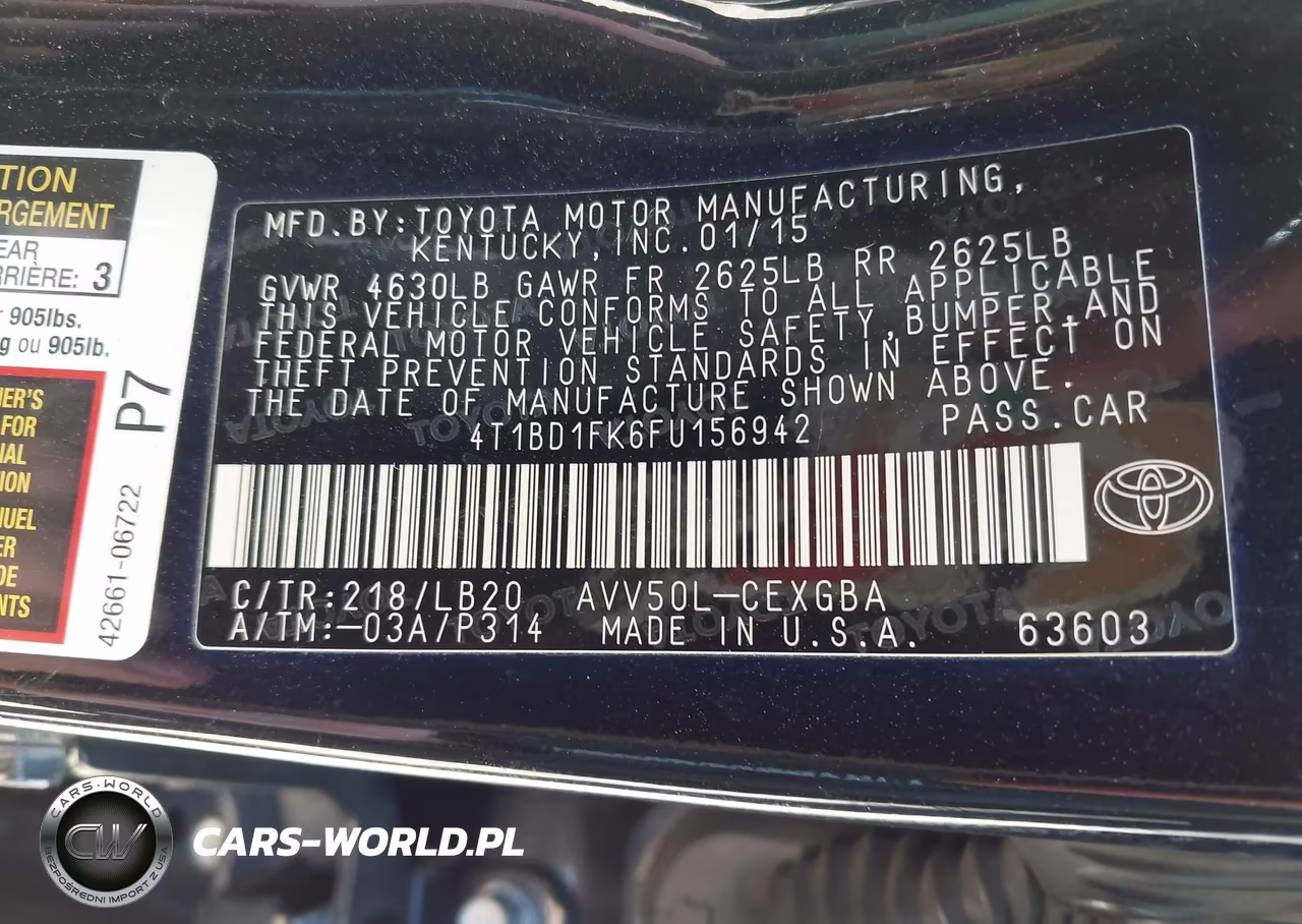 2015 Toyota Camry Hybrid Xle VIN:4T1BD1FK6FU156942 - 9