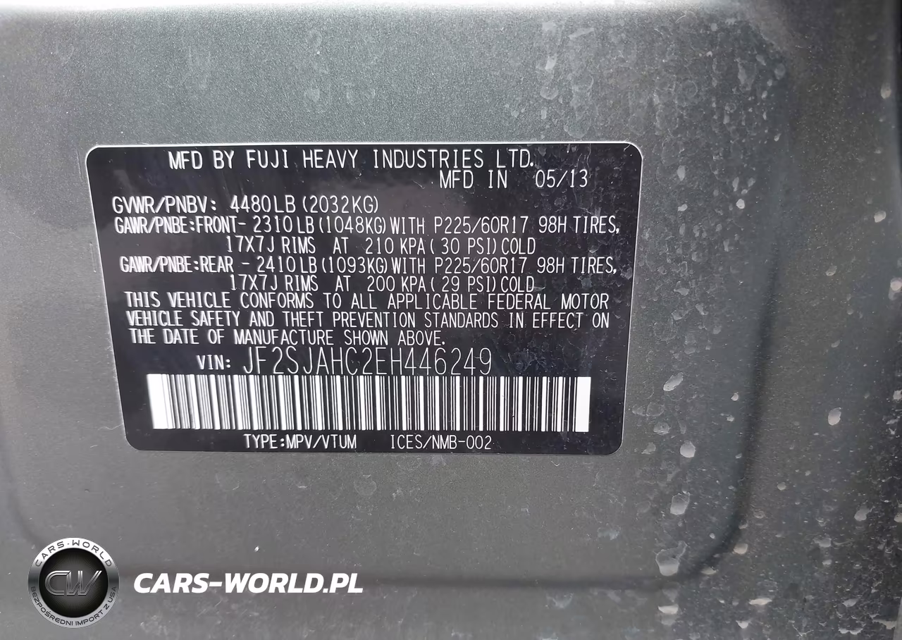 2014 Subaru Forester 2.5I Limited VIN:JF2SJAHC2EH446249 - 9