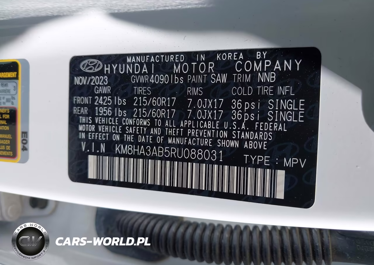 2024 Hyundai Kona Se VIN:KM8HA3AB5RU088031 - 9