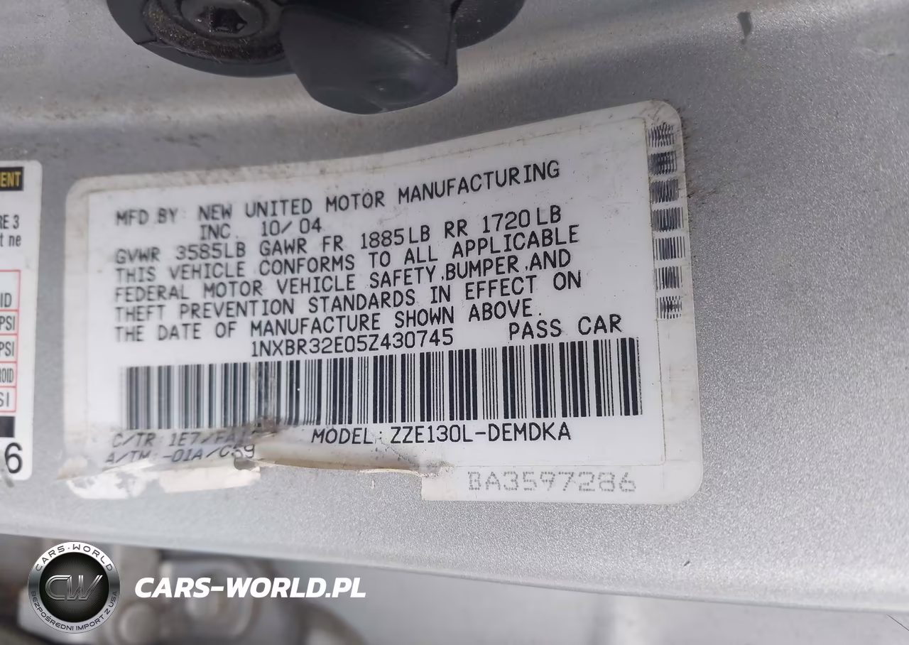 2005 Toyota Corolla Ce VIN:1NXBR32E05Z430745 - 9