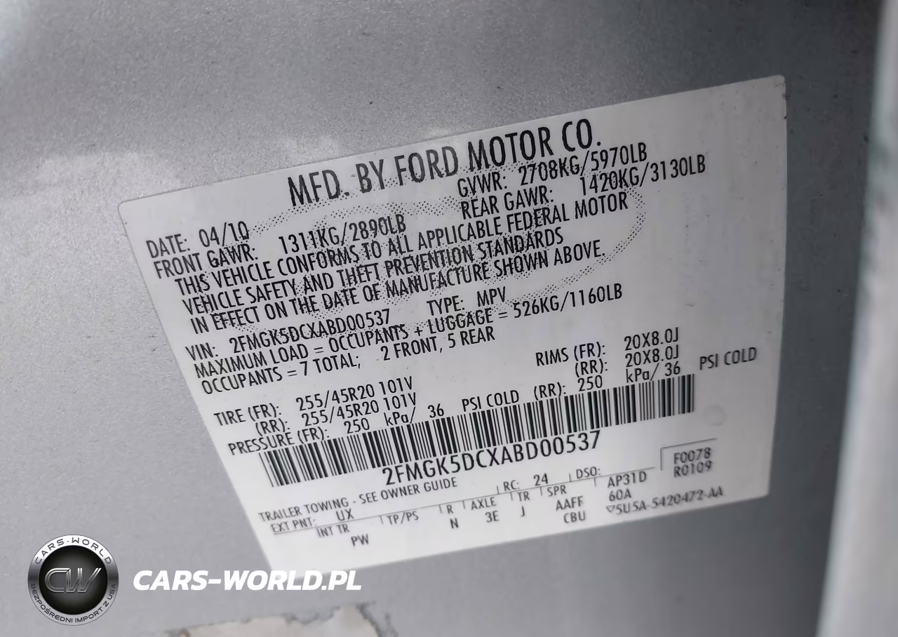 2010 Ford Flex Limited VIN:2FMGK5DCXABD00537 - 9