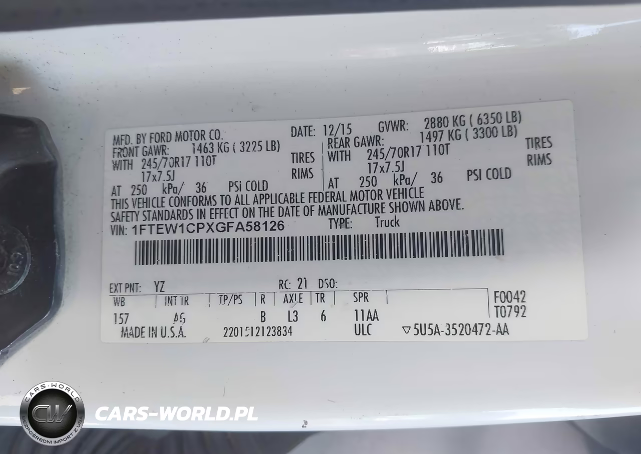 2016 Ford F-150 Xl VIN:1FTEW1CPXGFA58126 - 9