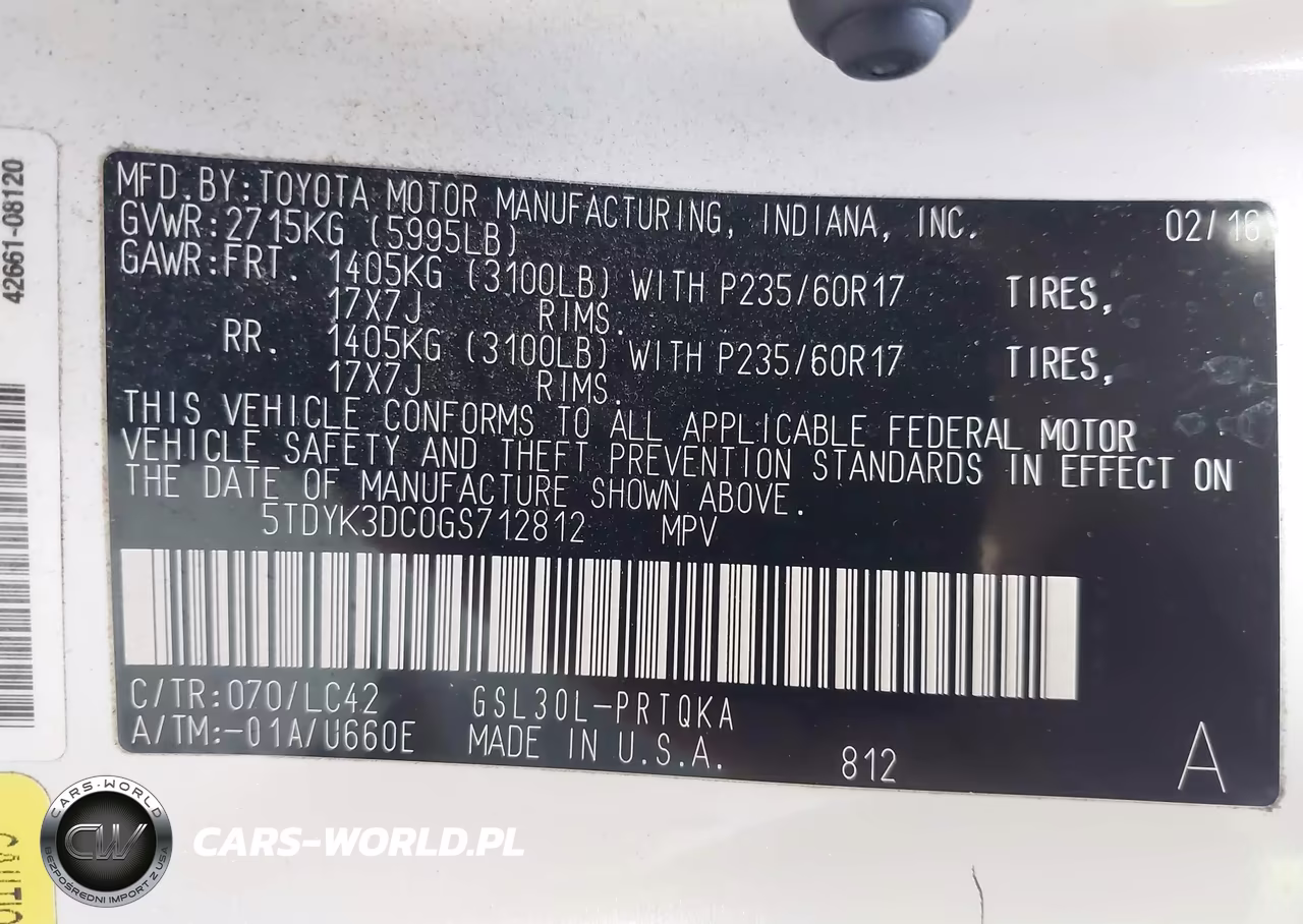2016 Toyota Sienna Xle 8 Passenger VIN:5TDYK3DC0GS712812 - 9