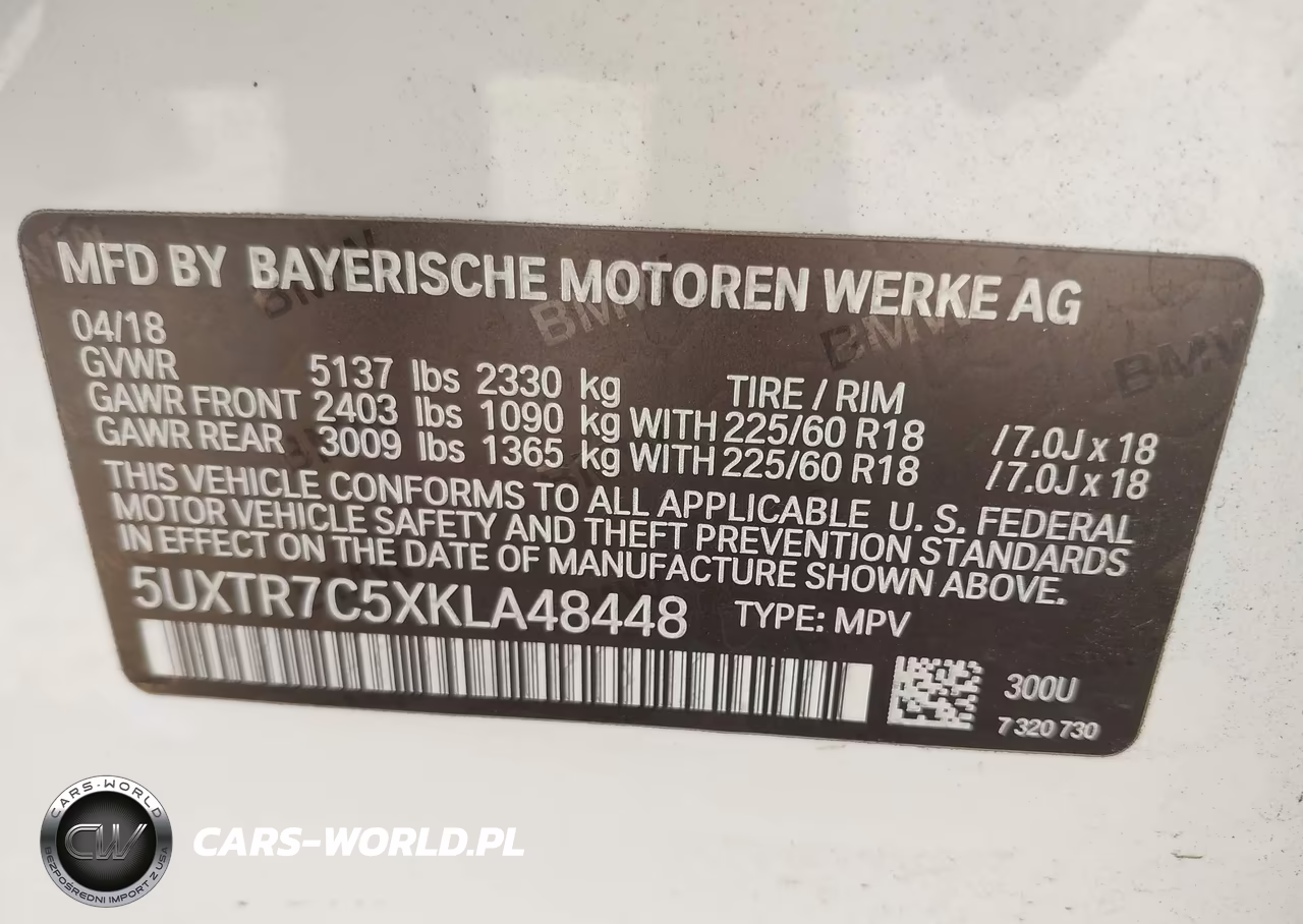 2019 BMW X3 Sdrive30I VIN:5UXTR7C5XKLA48448 - 9