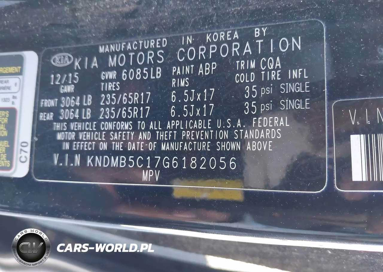 2016 Kia Sedona Lx VIN:KNDMB5C17G6182056 - 9